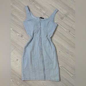 Haute Monde Blue Sleeveless Bodycon Midi Dress